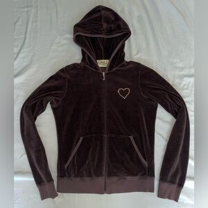 JUICY COUTURE Brown Velour Zip Up Jacket